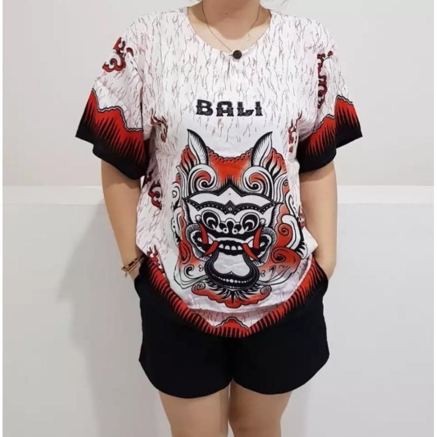 BAJU BALI BARONG WANITA PREMIUM DASAR PUTIH ALL SZ