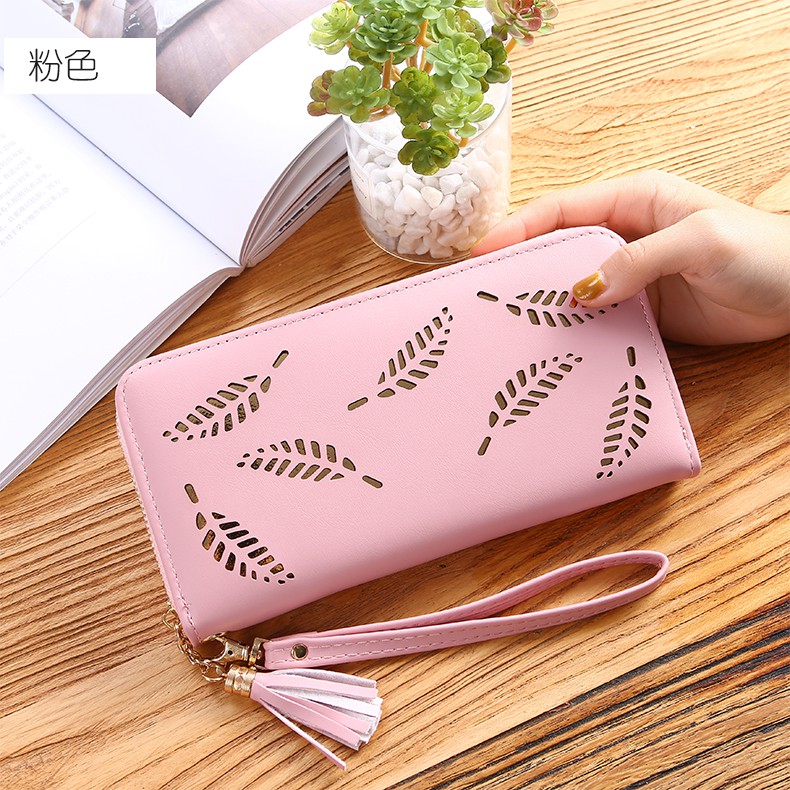 CR 7110 RISCE DOMPET PANJANG MOTIF DAUN IMPORT GANTUNGAN RUMBAI WANITA CEWEK PEREMPUAN JAKARTA BATAM