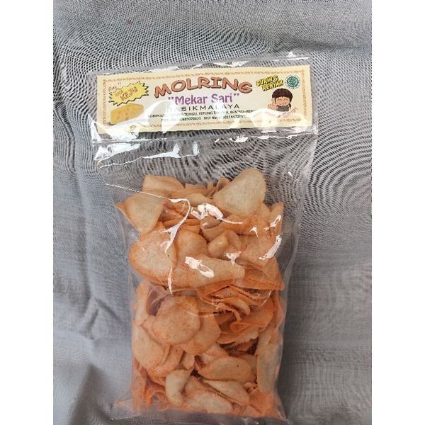 

MOLRING MEKAR SARI / MELAN SNACK / CIMOL KERING / RENYAH / CEMILAN KHAS TASIK / TASIKMALAYA / PEDAS / MAKANAN RINGAN / KERIPIK / GURIH