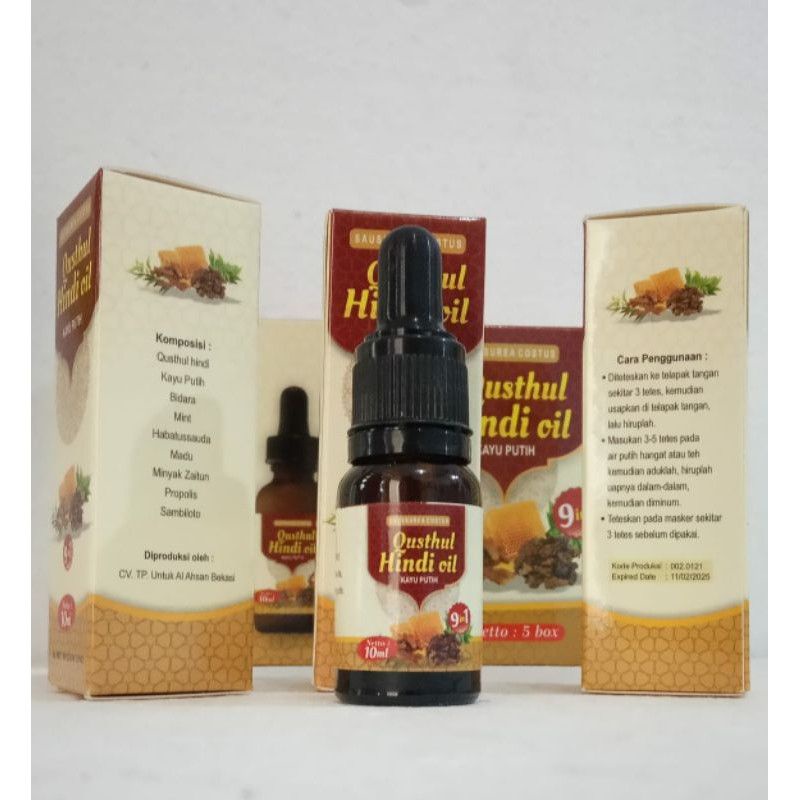 Minyak Qusthul Hindi Minyak Kayu Putih 9 In 1 Tetes Herbal Qusthul Hindi Pelega Nafas Flu & Batuk | 