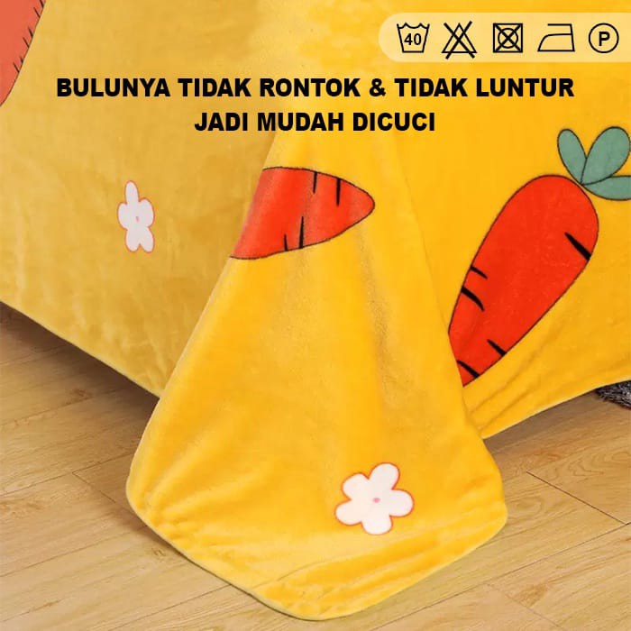 SELIMUT BULU DEWASA UKURAN 125 X 175 CM MOTIF ELEGANT KUALITAS IMPORT