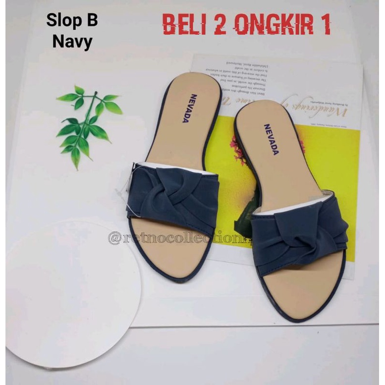 Sandal slop wanita slip/sendal slop wanita nevada/SL B/sandal wanita terbaru