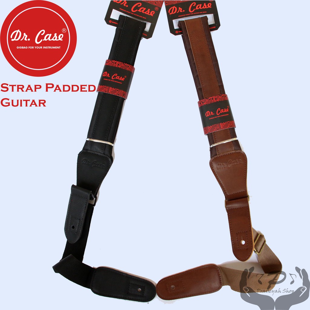 Strap Gitar Cokelat Dr Case Padded Series Tebal Kuat Nyaman Empuk