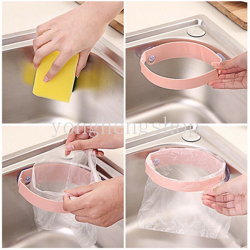 Rak Holder Kantong Sampah Dengan Suction Cup Untuk Wastafel Dapur