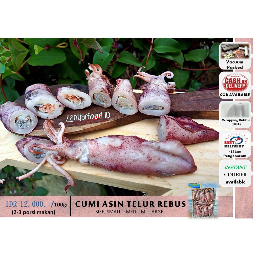 

Cumi Asin Telor Rebus (250gram) tersedia semua ukuran