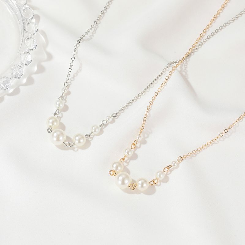 COD Kalung Wanita Korea Mutiara Rantai Elegant Simple Aksesoris Korean Style / Necklace Chain