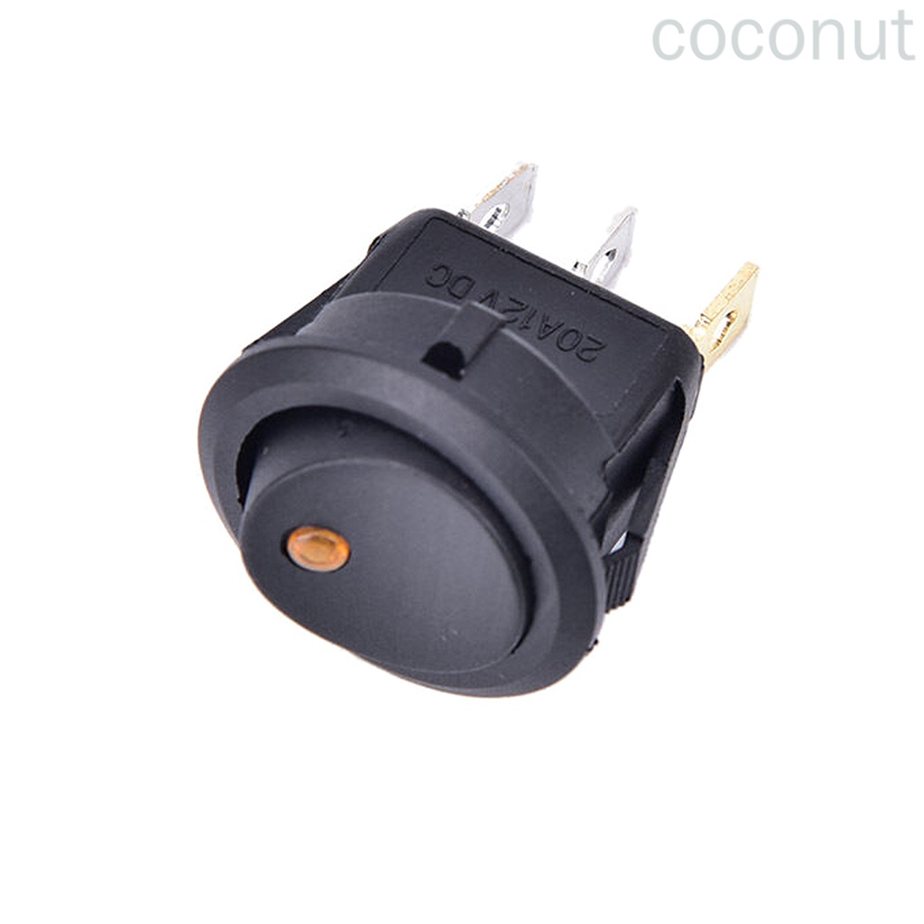 (Coco) 4pcs / Tas Saklar Rocker Switch On / Off 12v Bentuk Bulat 2 Pin Dengan Lampu Led Untuk Mobil / Perahu