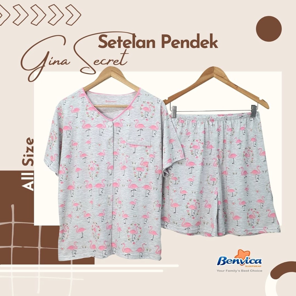 BAJU TIDUR CELANA PENDEK KAOS GINA SECRET - ALL SIZE