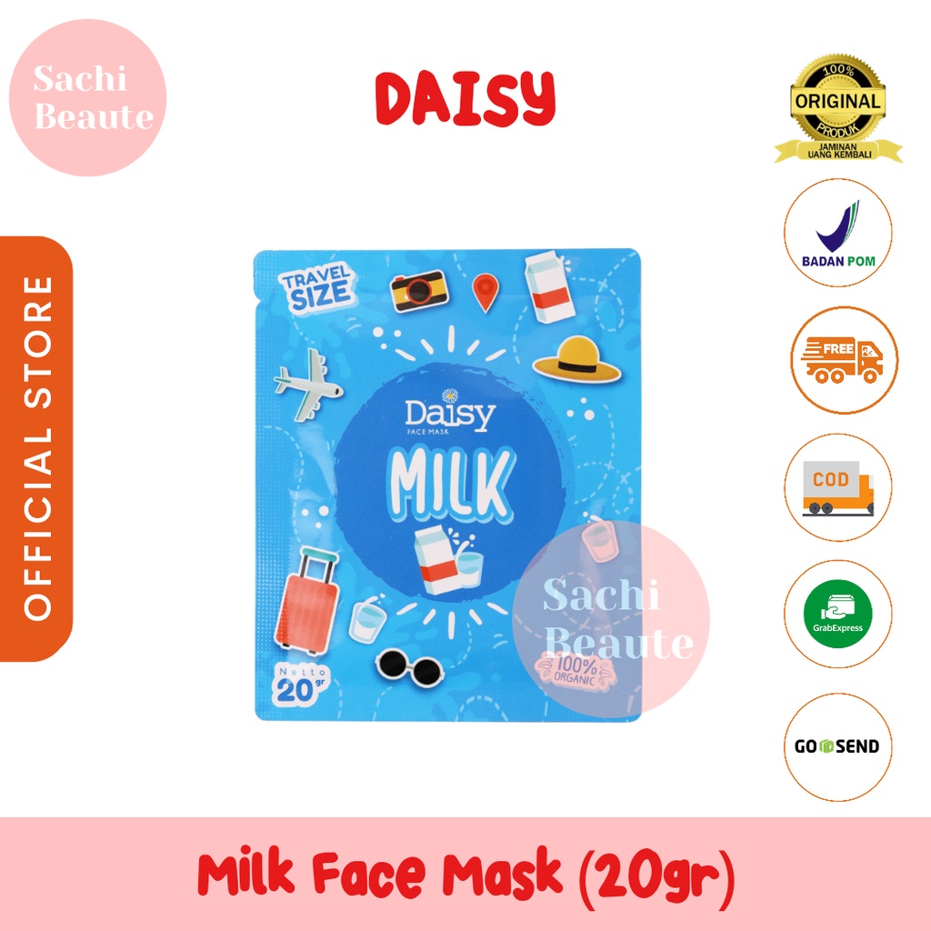 Daisy Organic Milk Facemask Travelsize Face Mask Masker Travel Size BPOM Original