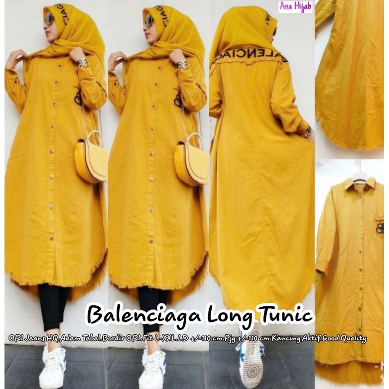 balenciaga long tunik jeans busui best selller