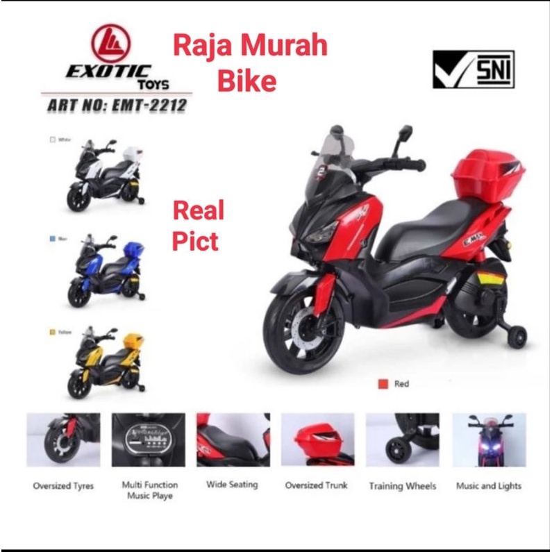 Jual Motor Aki Xmax Exotic EMT 2212 Mainan Anak Motor Aki Xmax Model