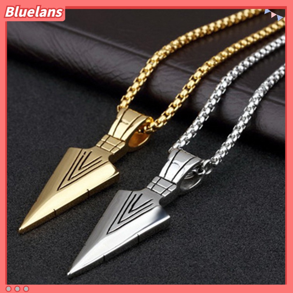 Bluelans Fashion Men Arrow Head Pendant Necklace Street Party Long Chain Jewelry Gift