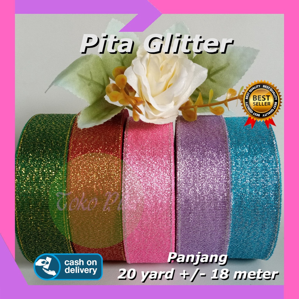 

Pita Glitter Warna 1 inch 2.5 cm per roll
