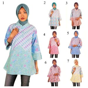 Blus Batik Soft Caroline - Biru