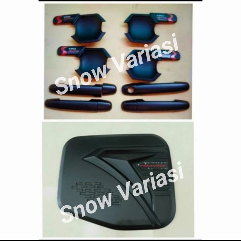 PAKET OUTER+COVER HANDLE+TANK COVER HITAM FORTUNER NEW/GRAND