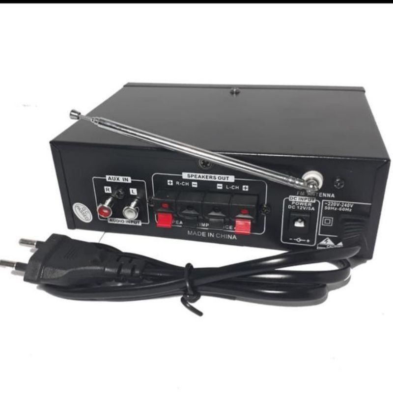 Ampli Fleco F 618BT Ac dan Dc Karaoke + Mp3 player + FM Radio