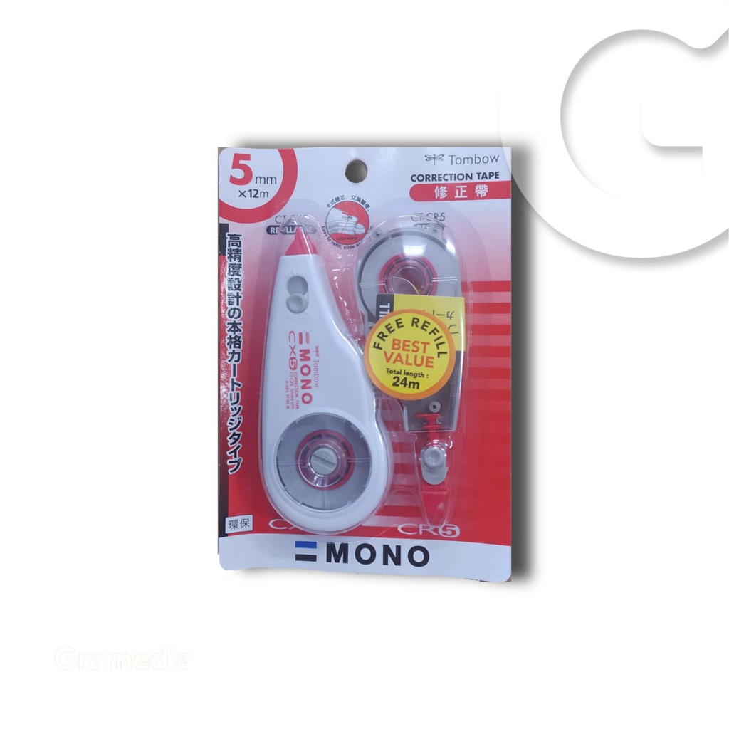 

Gramedia Gorontalo - Tombow Correction Tape Refillable + CT-CX5CR5HNS