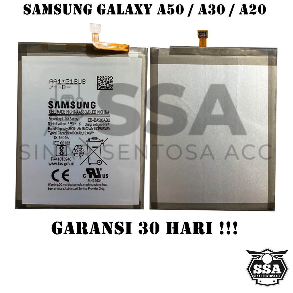 Baterai Original OEM Samsung Galaxy A50 A30 A20 A505 A305 A205 EB-BA505ABU BA505ABU EBBA505ABU Battery Batrai Batre