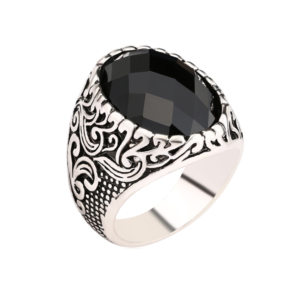 Hu Hu Hu Hu Hu Alat Bantu Pasang Kacamata♡ Cincin Pria Bahan Alloy Desain Ukiran Totem Bentuk Oval Untuk Pestaclubhadiah Ulang Tahun