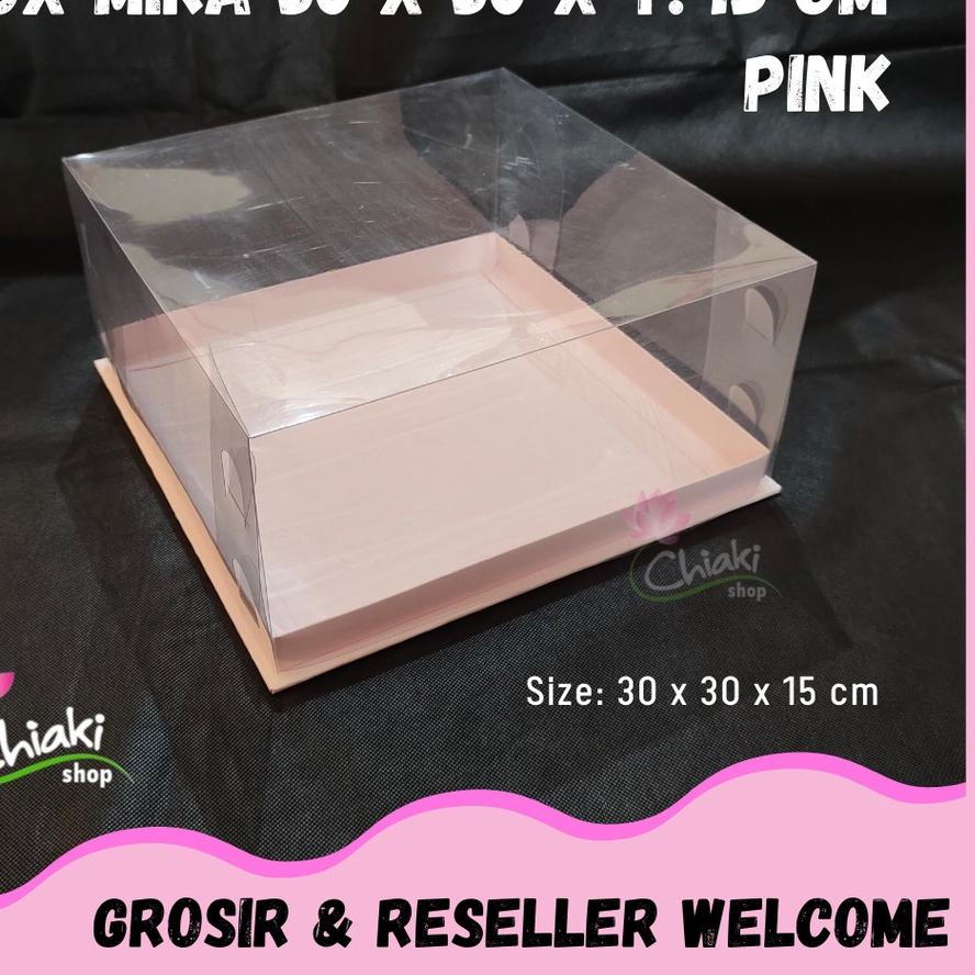 

Hot Sale - Box Mika PINK Uk 30 x 30 x T. 15 cm Cake Pudding Tart Dus PINK Karton Tebal CHIAKI 시