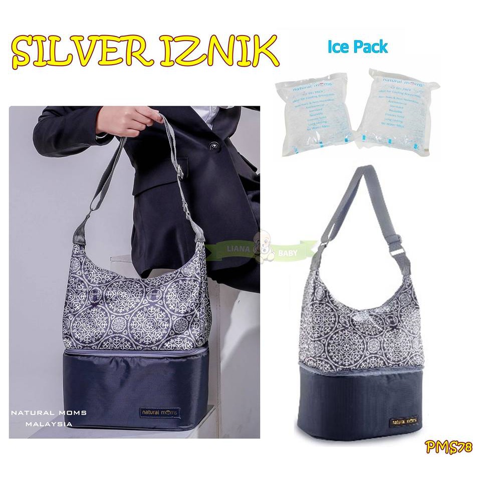 PMS78 COOLER BAG NATURAL MOMS SILVER IZNIK TAS ASI