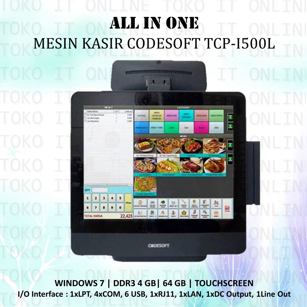 CODESOFT TCP-I500L MESIN KASIR TOUCHSCREEN ALL IN ONE POS