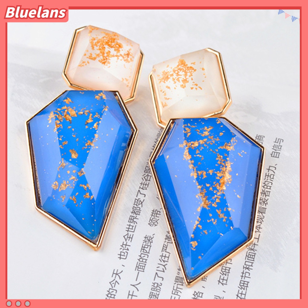 Anting Drop Geometris Irregular Bahan Akrilik Untuk Wanita