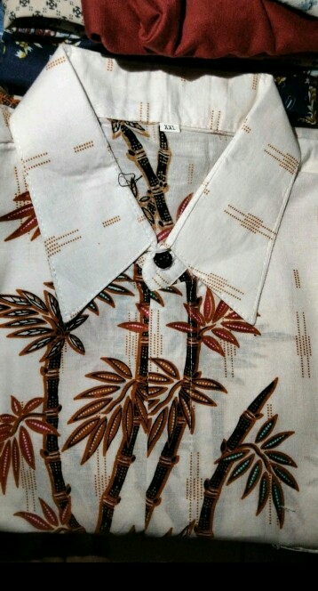 Promo Batik Couple Keluarga Sarimbit Sania Ruffle Batik Ori Ndoro Jowi Motif Bambu Putih