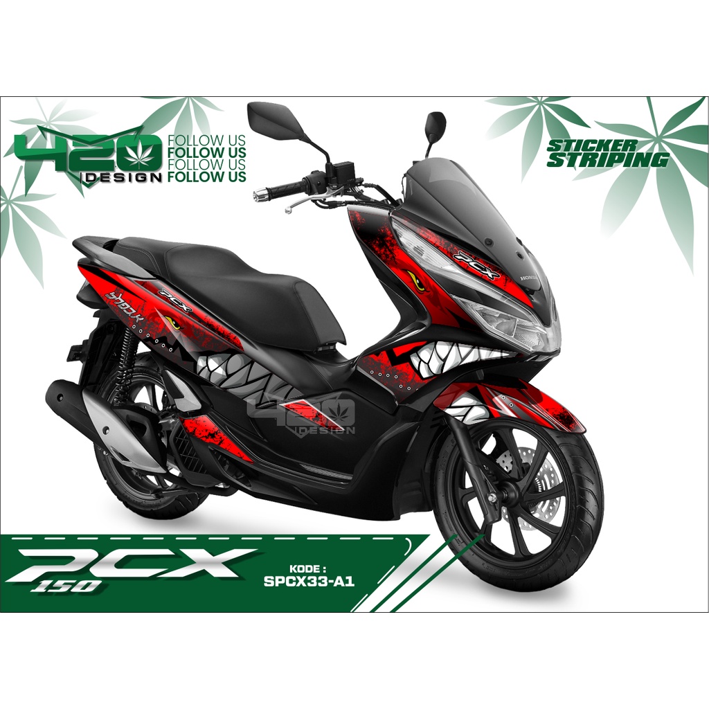 [COD] VARIASI STICKER MOTIF HONDA PCX-150/STRIPING STICKER CUSTOM BODY HONDA PCX-150