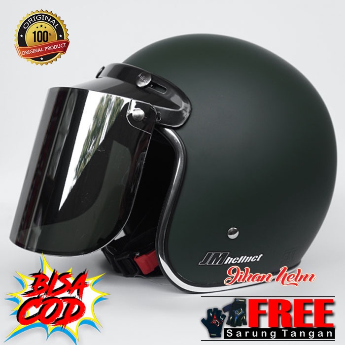Helm / Helm Bogo Jm / Helm Bogo Polos Jm Army Doff Kc. Flat Silver Termurah