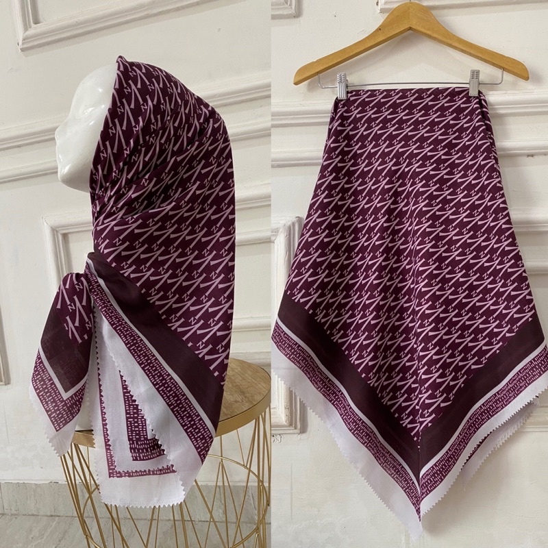 COD Hijab segiempat Voal Motif VN 188 Gratis Pouch Hijab