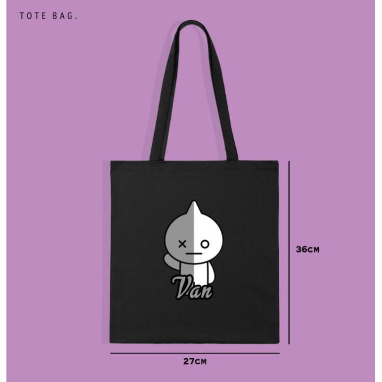 TOTE BAG KARAKTER BT21/TOTEBAG BTS/TOTEBAG KANVAS MURAH