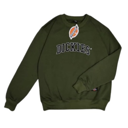 SWEATER CREWNECK DICKIES ARMYPREMIUM BORDIR FLOCKING PRIA WANITA ORIGINAL