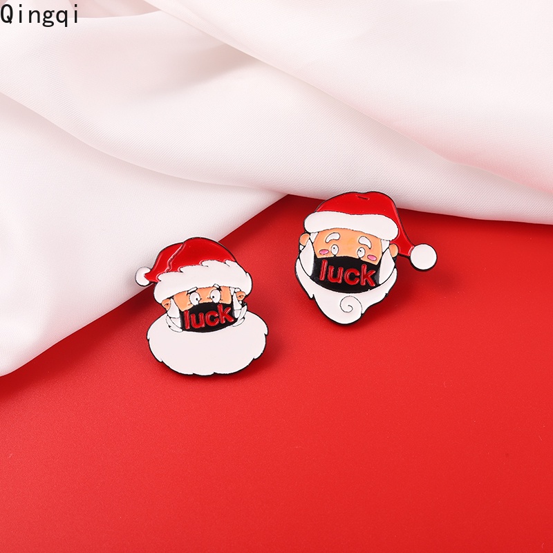 Bros Pin Enamel Desain Kartun Santa Claus Natal Untuk Hadiah