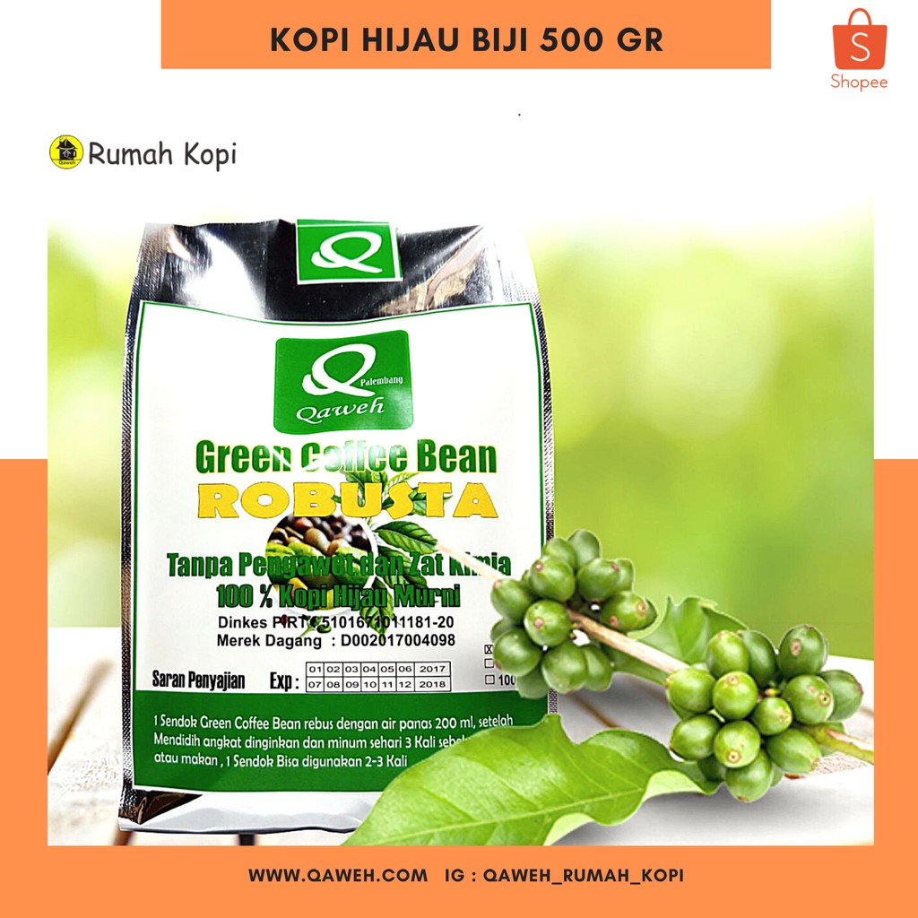 Kopi Hijau Biji Green Coffee Bean 250 Gr Shopee Indonesia