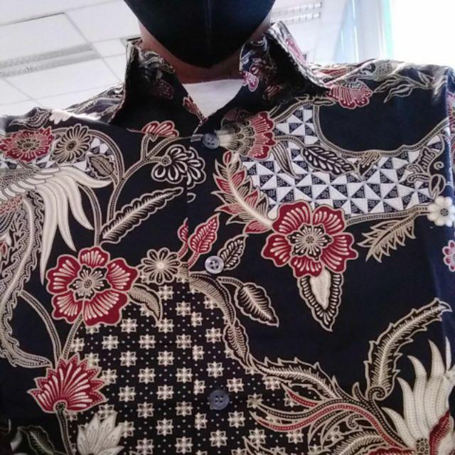 Odza Baju Kemeja Batik Pria Slim Fit Fashion Lengan Panjang Didiata