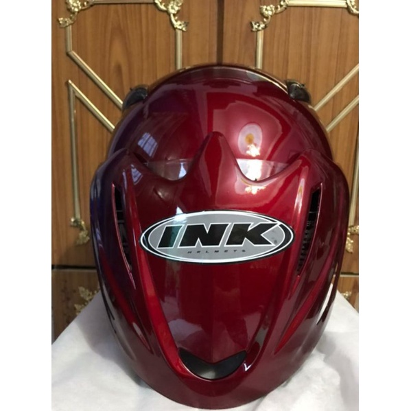 HELM INK cx22 (PACKING KARDUS DAN SARUNG HELM)-Merah maroon