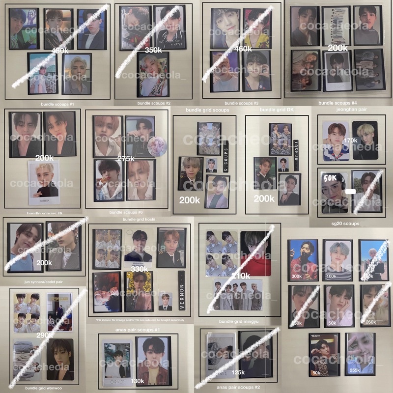 [READY STOCK] Seventeen Photocard PC (Scoups Seungcheol DK Joshua Wonwoo Hoshi Vernon Grid Net Hengg