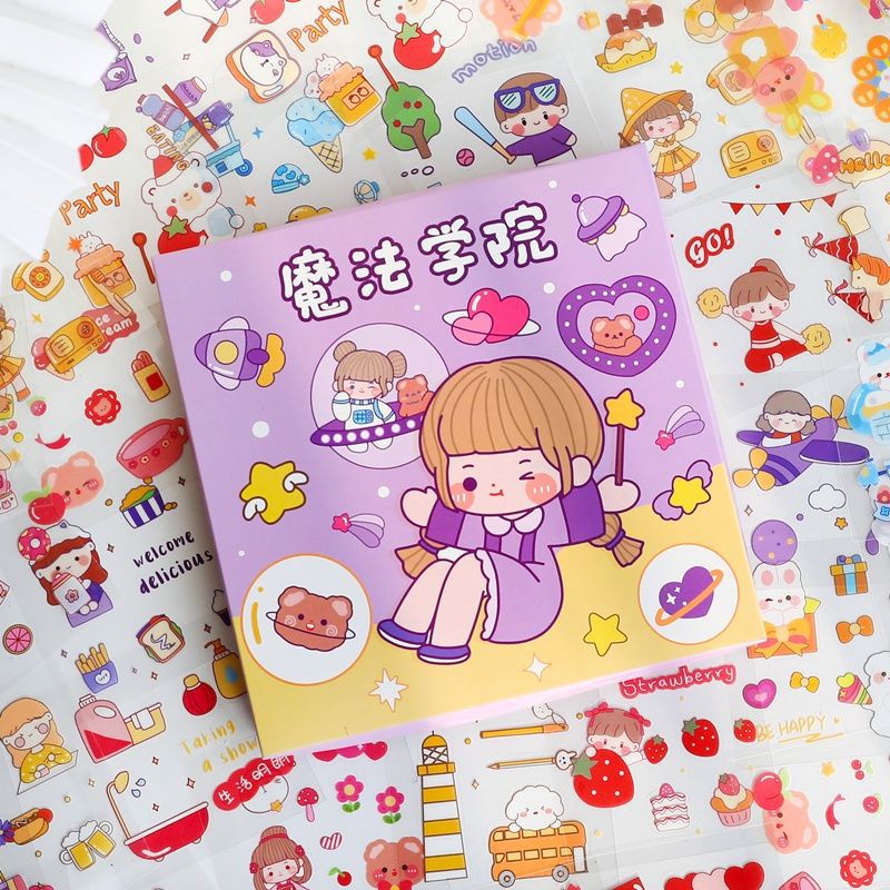 

[BISA COD] Sticker Dekorasi Aesthetic PVC Anti Air Scrapbook/Tumbler/Hp/Koper/Binder Magic Academy. Harga 1lembar