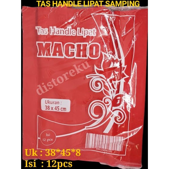 12pcs TAS KAIN HANDLE LIPAT SAMPING GOODIEBAG GASSET WOVEN SPUNBOND TALI 38x45