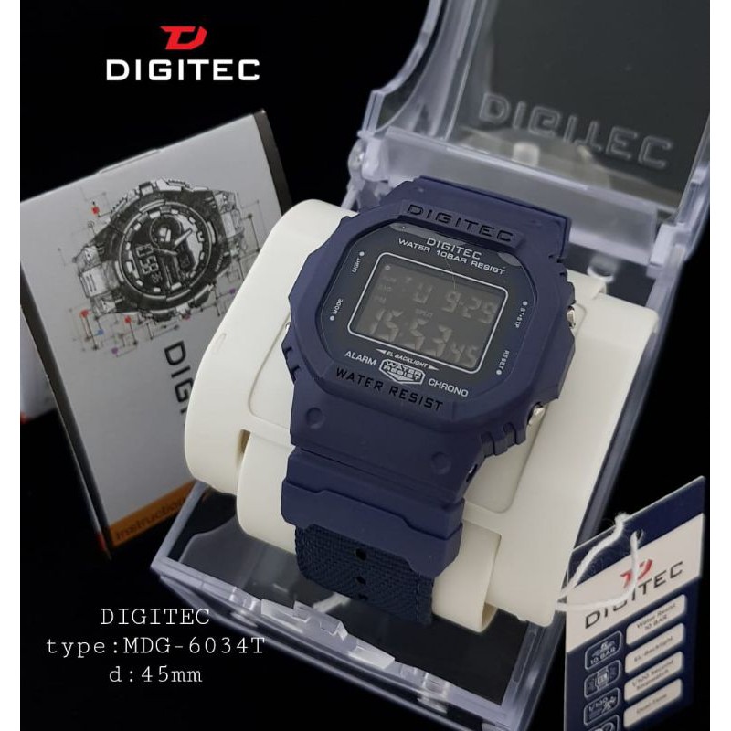 Jam Tangan Pria Digitec MDG-6034T Digital Tali Kanvas Original