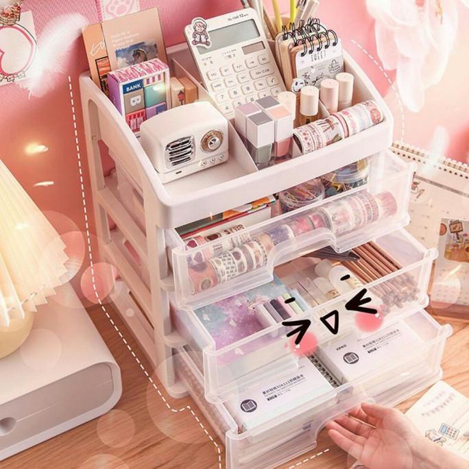 Rak Susun Kosmetik Make Up Storage Box Kotak Laci Organizer Serbaguna