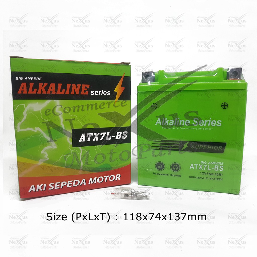 Aki Motor Grandcell Alkaline ATX7L-BS YTX7L YTX7L-BS GTZ8V YTZ8V ATX7F 12V 7Ah KLX Tracker KSR