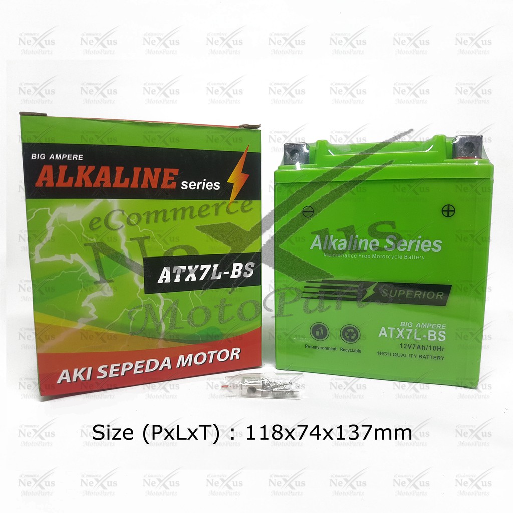 Aki Motor ALKALINE ATX7L-BS GTZ7 YTX7 / 12V 7A Kawasaki KLX Tracker