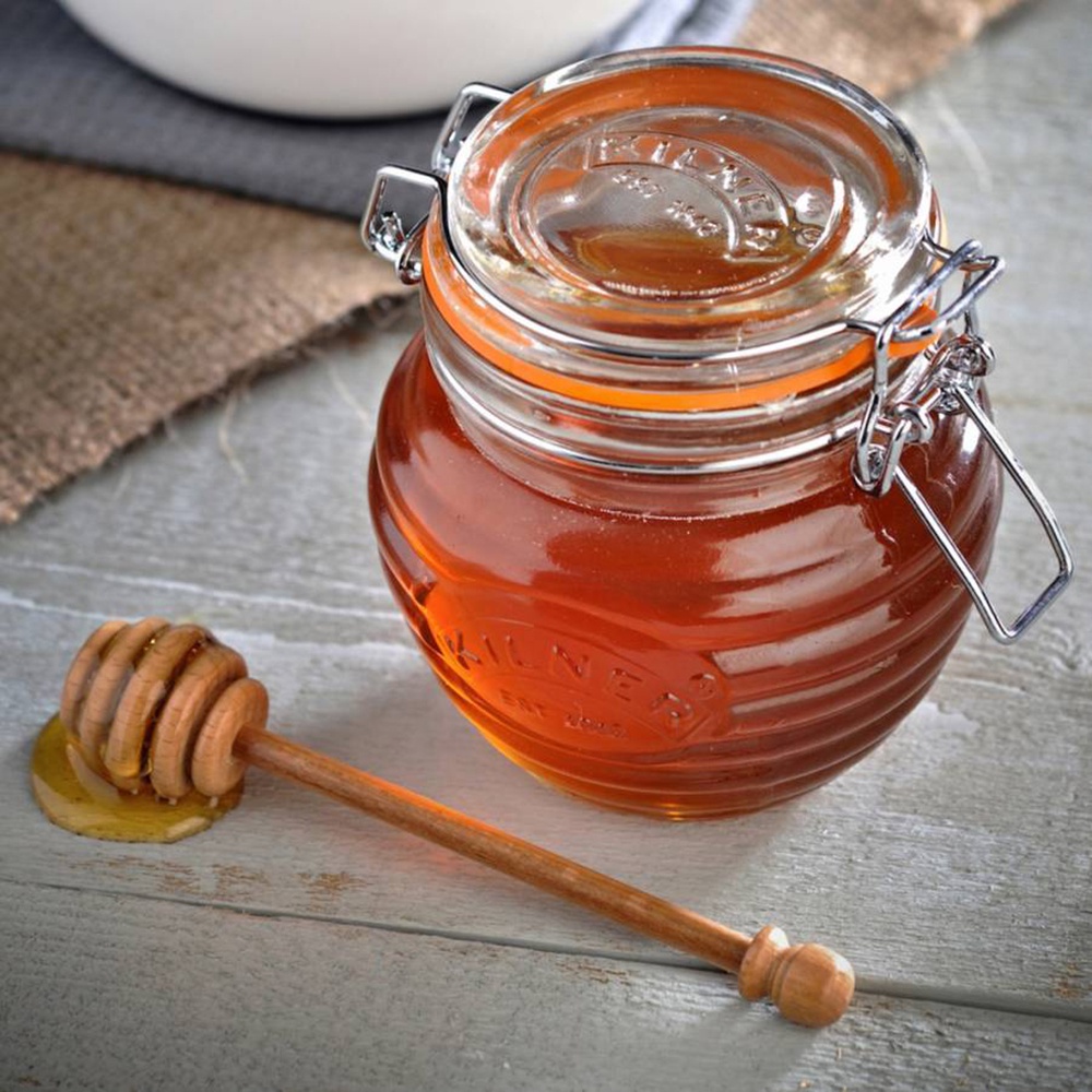 

Kilner Clip Top Round Glass Pot with Honey Dipper, 0.4 Litre