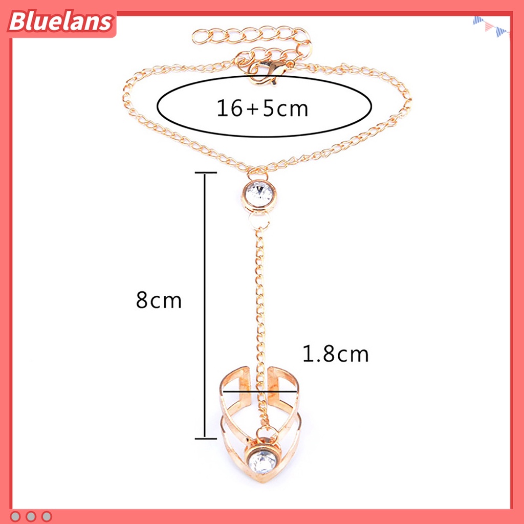 Gelang Cincin Rantai Berlian Imitasi Bentuk Geometris Warna Solid Bahan Alloy Untuk Wanita