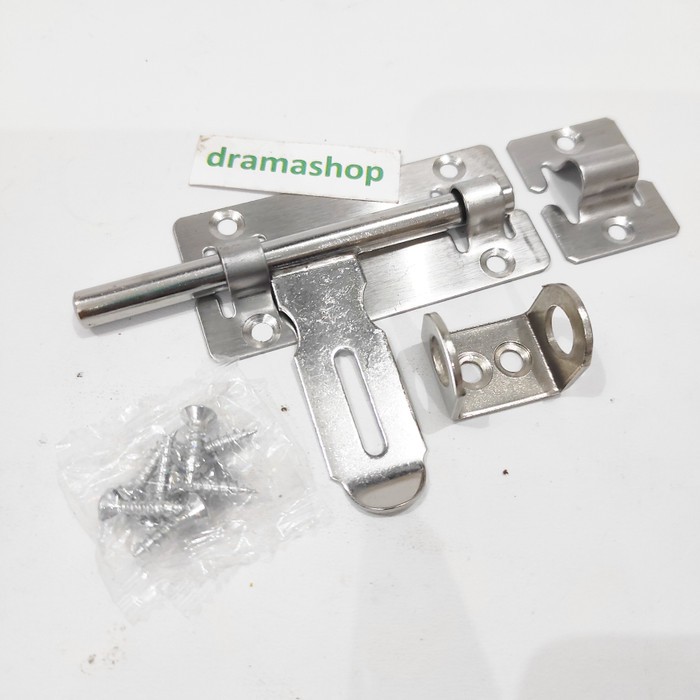 slot kunci grendel + overpal gembok pintu baja steinless stee 4&quot; 4inch
