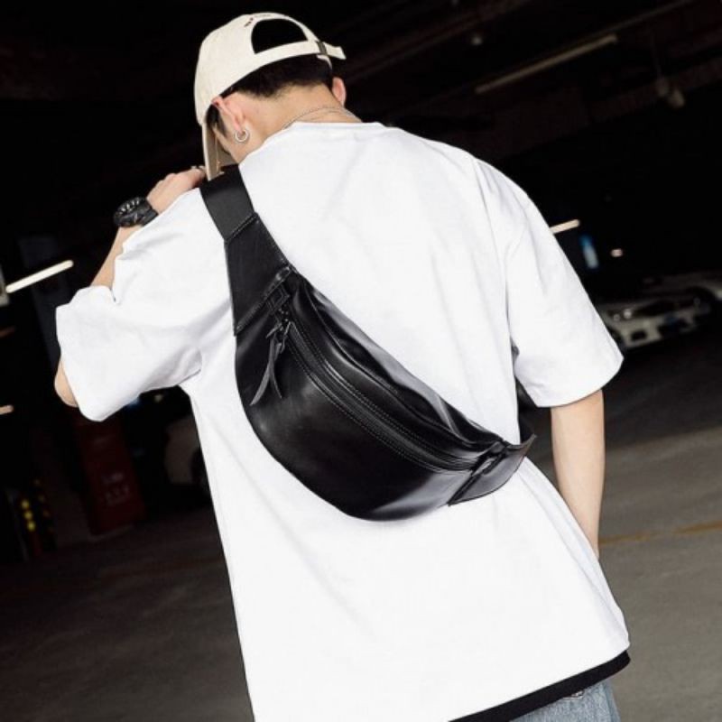 Tas Selempang Kulit Pria - Tas Bahu Kulit Pria - Waist Bag Pria (JORDAN)