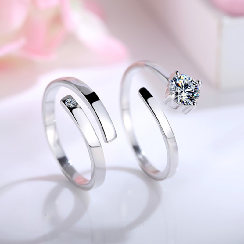 Cincin Kawin Tunangan Cincin Hitam Pria Nikah Murni Pasangan Silver Wedding Ring Silver 925 Perak Ri