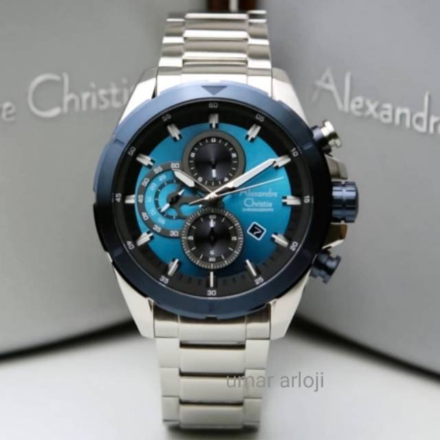 Jam Tangan Pria Alexandre Christie Ac 6508 Mc Silver Blue Original Fashion Pria